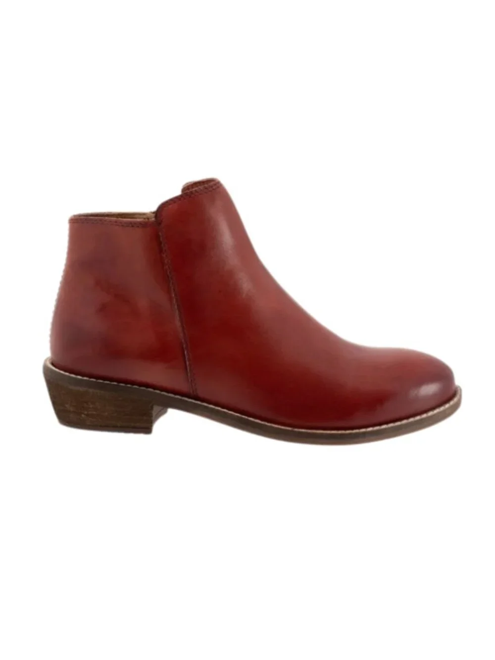 SoftWalk Rocklin 2.0 Women's Side-Zip Leather Ankle Bootie - Red